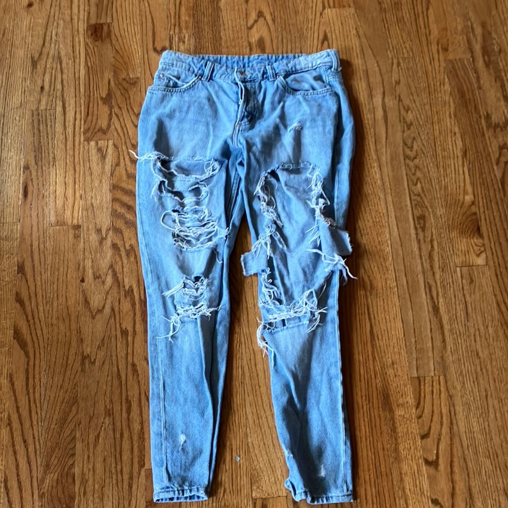 Boyfriend & Denim jeans ripped US size  6 low waist